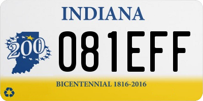 IN license plate 081EFF