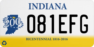 IN license plate 081EFG