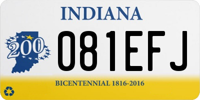 IN license plate 081EFJ