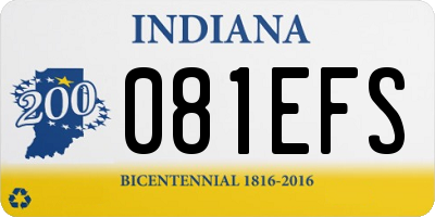 IN license plate 081EFS