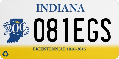 IN license plate 081EGS