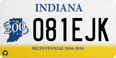 IN license plate 081EJK