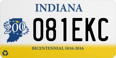 IN license plate 081EKC