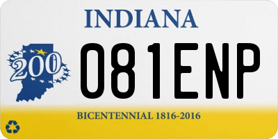IN license plate 081ENP