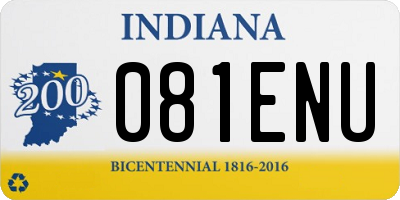 IN license plate 081ENU