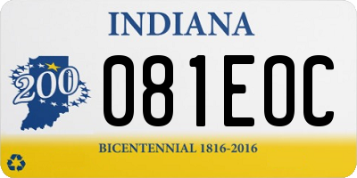 IN license plate 081EOC