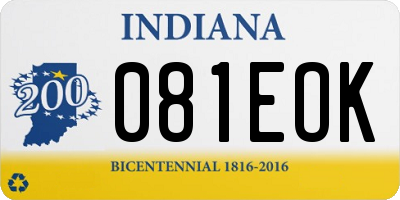 IN license plate 081EOK
