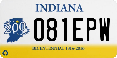 IN license plate 081EPW