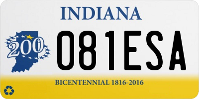 IN license plate 081ESA