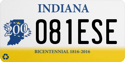 IN license plate 081ESE