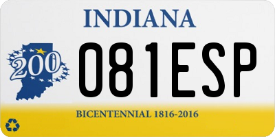 IN license plate 081ESP