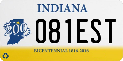 IN license plate 081EST