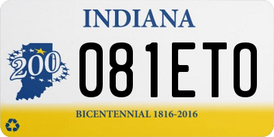 IN license plate 081ETO