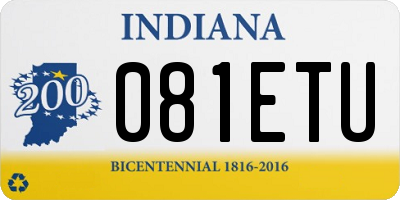 IN license plate 081ETU