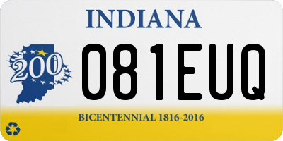 IN license plate 081EUQ