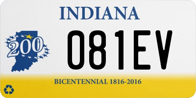 IN license plate 081EV