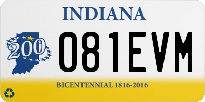 IN license plate 081EVM