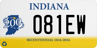 IN license plate 081EW