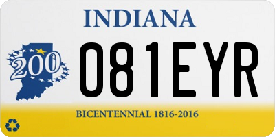 IN license plate 081EYR