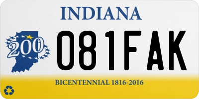 IN license plate 081FAK