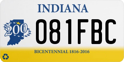 IN license plate 081FBC