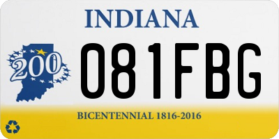 IN license plate 081FBG