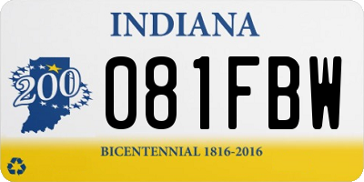 IN license plate 081FBW