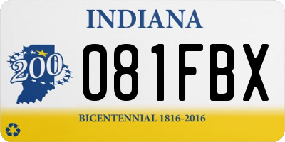 IN license plate 081FBX