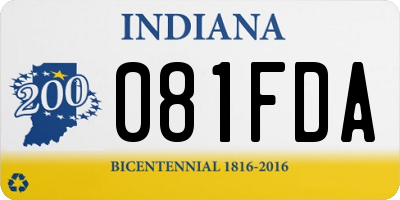 IN license plate 081FDA
