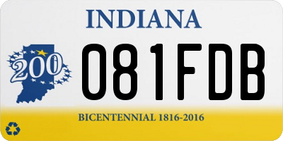 IN license plate 081FDB