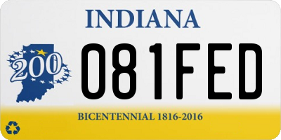 IN license plate 081FED