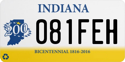 IN license plate 081FEH