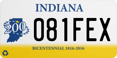 IN license plate 081FEX