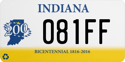 IN license plate 081FF