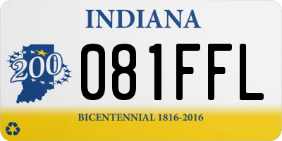IN license plate 081FFL