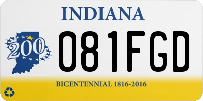 IN license plate 081FGD