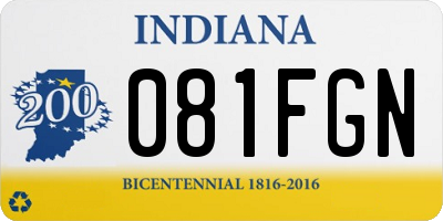 IN license plate 081FGN