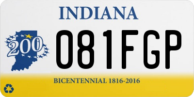 IN license plate 081FGP