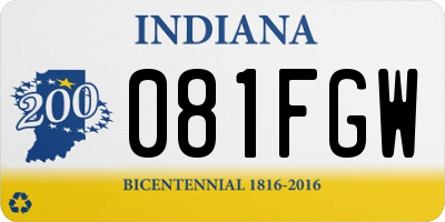 IN license plate 081FGW