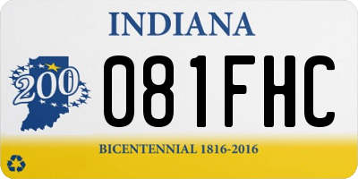 IN license plate 081FHC
