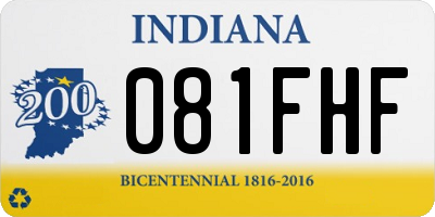 IN license plate 081FHF