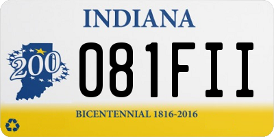 IN license plate 081FII