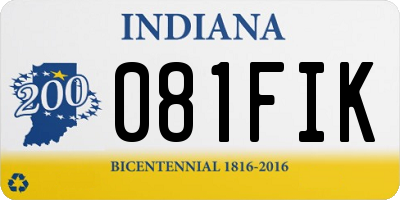 IN license plate 081FIK