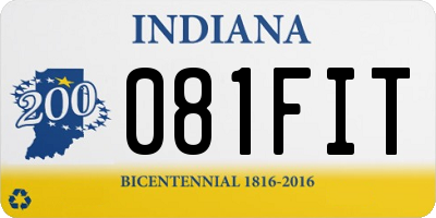 IN license plate 081FIT