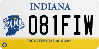 IN license plate 081FIW