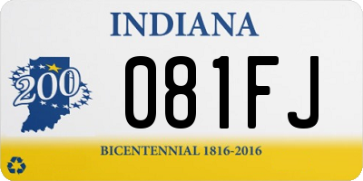 IN license plate 081FJ