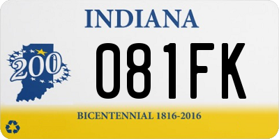 IN license plate 081FK