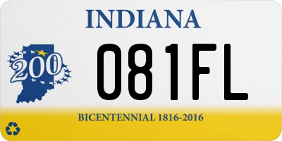 IN license plate 081FL