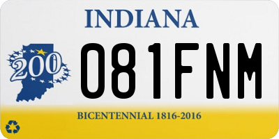IN license plate 081FNM