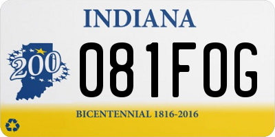 IN license plate 081FOG